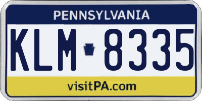 PA license plate KLM8335