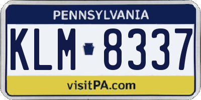 PA license plate KLM8337