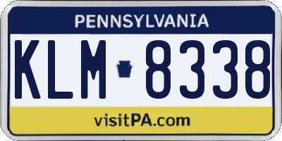 PA license plate KLM8338