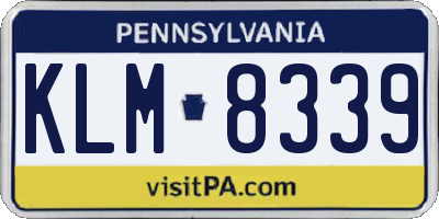 PA license plate KLM8339