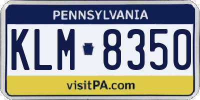 PA license plate KLM8350
