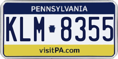 PA license plate KLM8355