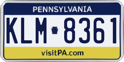 PA license plate KLM8361