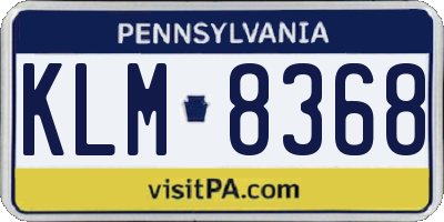 PA license plate KLM8368