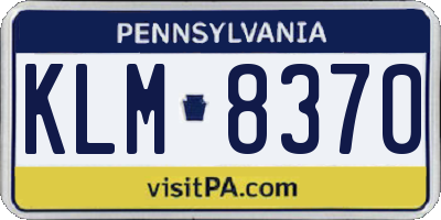 PA license plate KLM8370