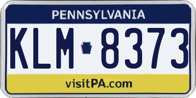 PA license plate KLM8373