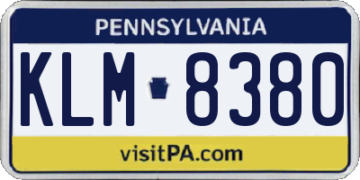 PA license plate KLM8380