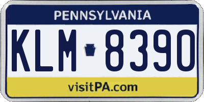 PA license plate KLM8390