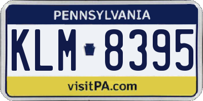 PA license plate KLM8395