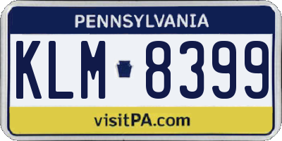 PA license plate KLM8399