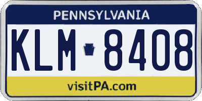PA license plate KLM8408