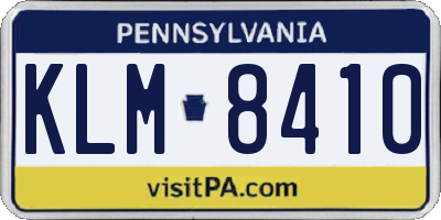 PA license plate KLM8410