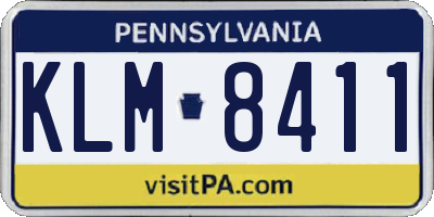 PA license plate KLM8411
