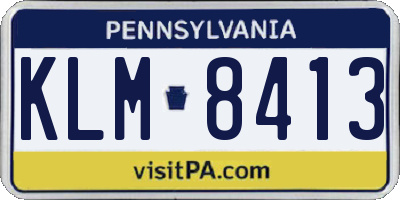 PA license plate KLM8413