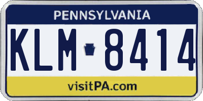 PA license plate KLM8414