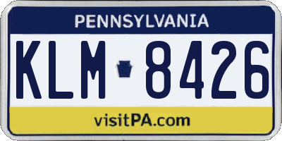 PA license plate KLM8426