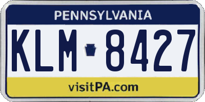 PA license plate KLM8427