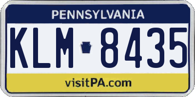 PA license plate KLM8435