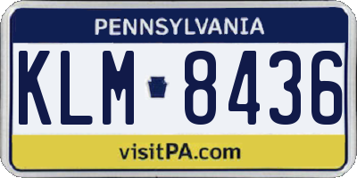 PA license plate KLM8436