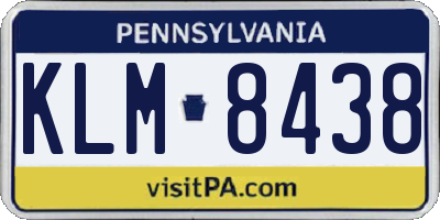 PA license plate KLM8438