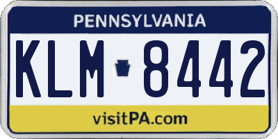 PA license plate KLM8442