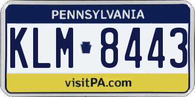 PA license plate KLM8443