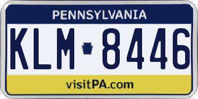 PA license plate KLM8446