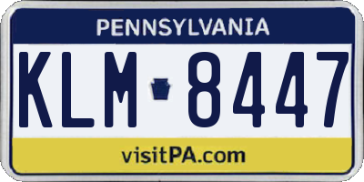 PA license plate KLM8447