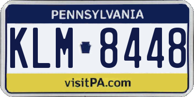 PA license plate KLM8448