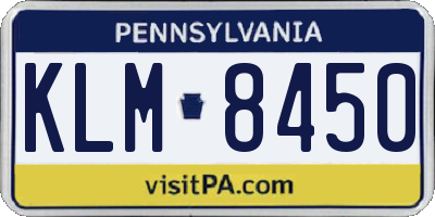 PA license plate KLM8450