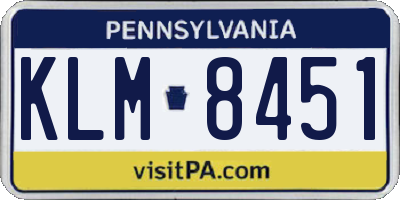 PA license plate KLM8451