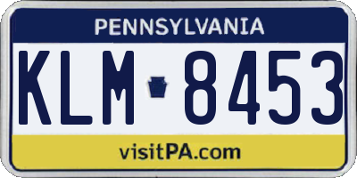 PA license plate KLM8453