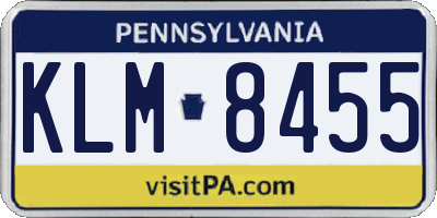 PA license plate KLM8455