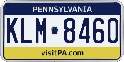 PA license plate KLM8460