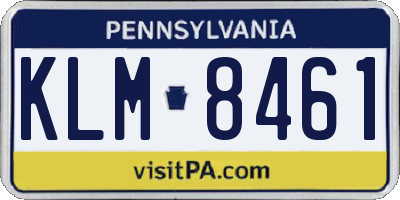 PA license plate KLM8461