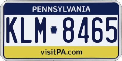 PA license plate KLM8465