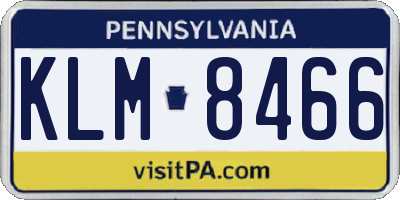PA license plate KLM8466