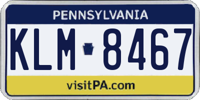PA license plate KLM8467