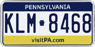 PA license plate KLM8468