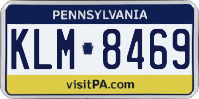 PA license plate KLM8469