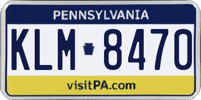PA license plate KLM8470