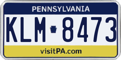 PA license plate KLM8473