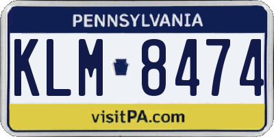 PA license plate KLM8474