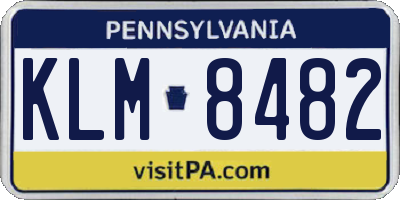 PA license plate KLM8482