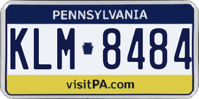 PA license plate KLM8484