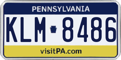 PA license plate KLM8486