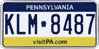 PA license plate KLM8487