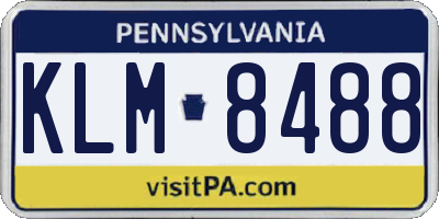 PA license plate KLM8488