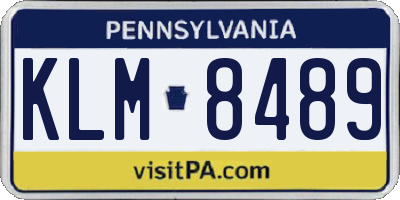 PA license plate KLM8489