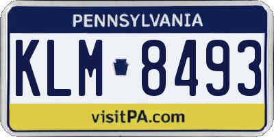PA license plate KLM8493